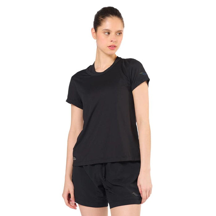 Saucony Remeras Femenino Running Stopwatch Short Sleeve Black