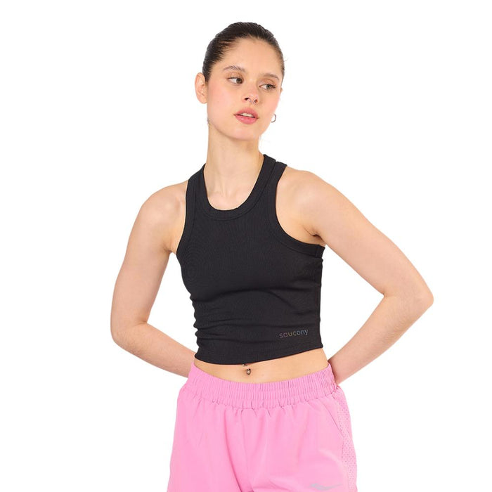 Saucony Crop Tops Femenino Running Elevate Crop Top Black