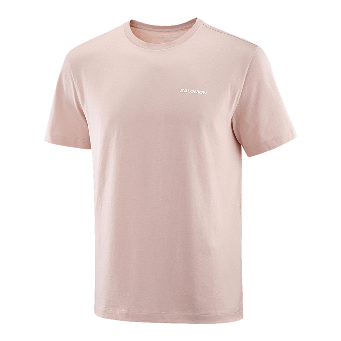 Salomon Remeras Masculino Running Chest Logo Regular Tee Sepia Rose