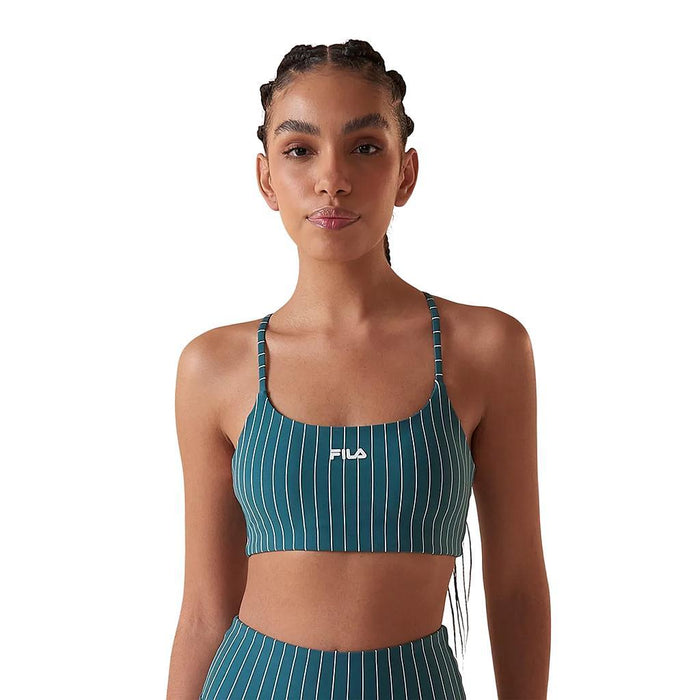 Fila Tops Femenino Training Pinstripes Flow Forest Green Patterned