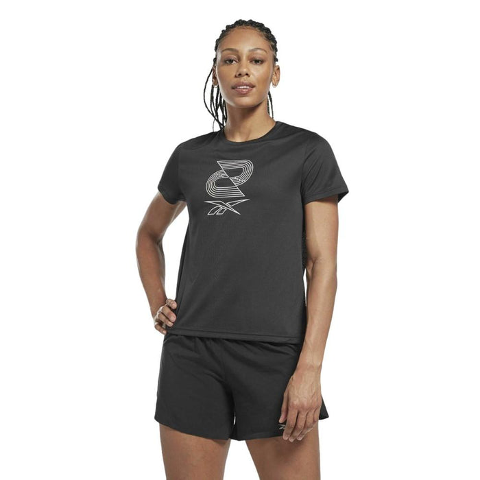Reebok Running Remeras Femenino SW Graphic Tee Night Black