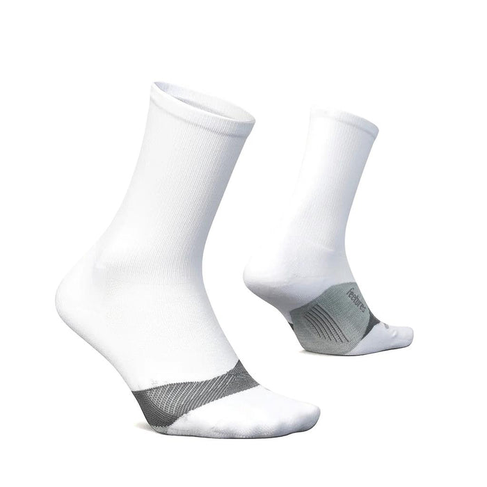 E90331582 Feetures Medias Unisex Running Elite Light Cushion Mini Crew White