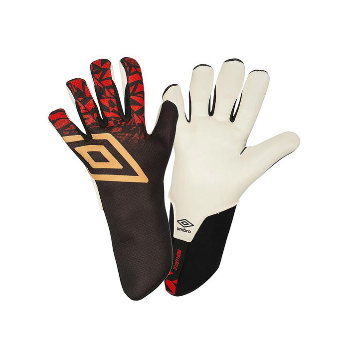Umbro Guantes Masculino Futbol Neo League Glove-Jnr Black/Gold/Fire Whirl