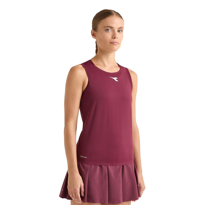 102.182117-45106 DIADORA PRENDAS CAMISILLAS FEMENINO TENIS L. TANK ICON ROSSO GRANATA