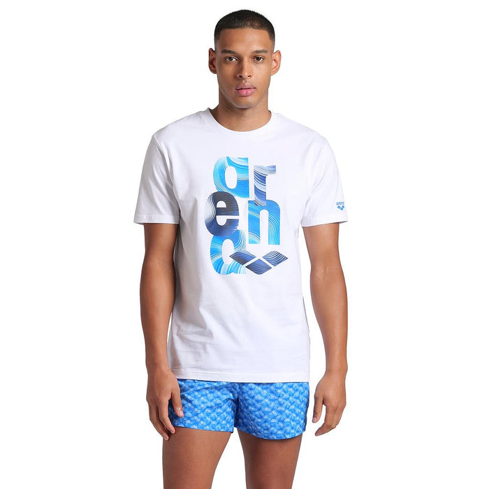 Arena Remeras Masculino Natacion Water Prints White