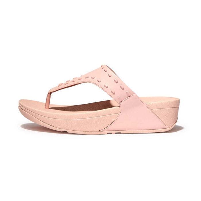 FitFlop Sandalias Femenino Lulu Rubber-Stud Leather Toe-Post Sandals Pink Salt