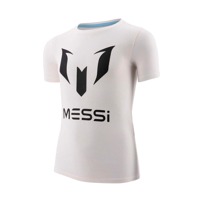 Messi Remeras Niños Moda Logo tee Real White