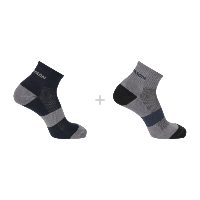 Salomon Medias Unisex Running Socks Evasion Ankle 2-Pack Blue Nights