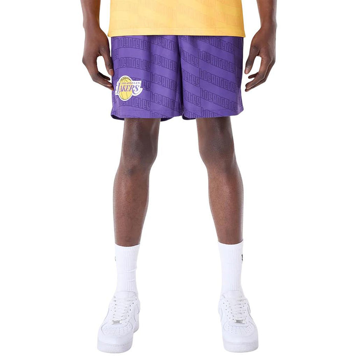 60596431 New Era Prendas Shorts Masculino NBA Los Angeles Lakers Purple