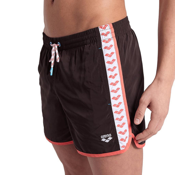 Arena Short de baño Masculino Natacion Team Stripe Beach Sepia Calypso Coral White