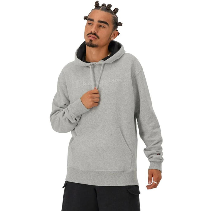 Champion Canguros Masculino Moda Powerblend Graphic Hoodie Oxford Gray