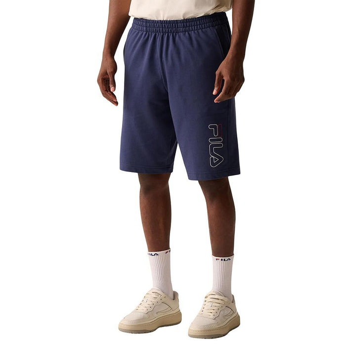 Fila Bermudas Masculino Moda Practical Logo Outline Light Navy