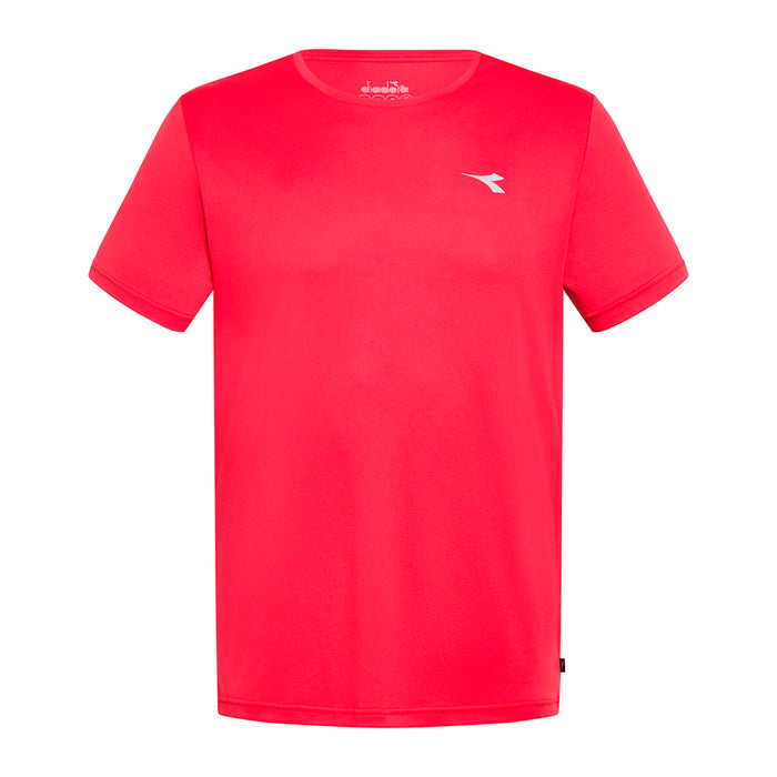 102.180177 Diadora Remeras Masculino Running Ss T-Shirt Run Rosso Toreador