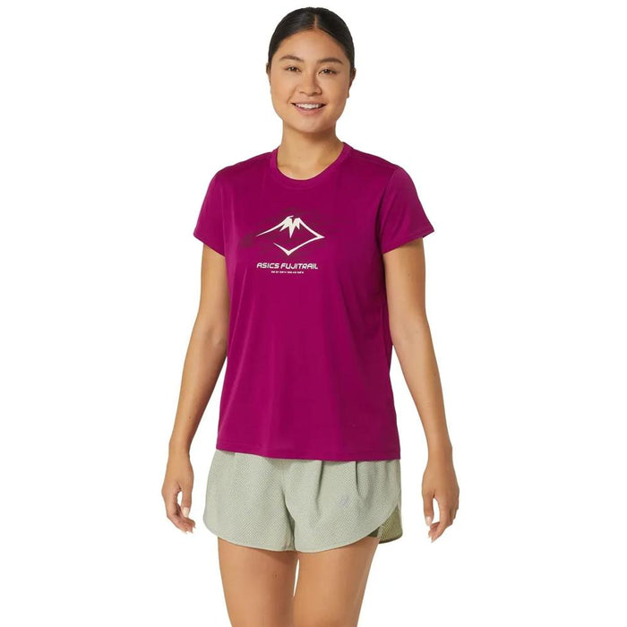 Asics Remeras Femenino Running Fujitrail Logo Ss Top Blackberry