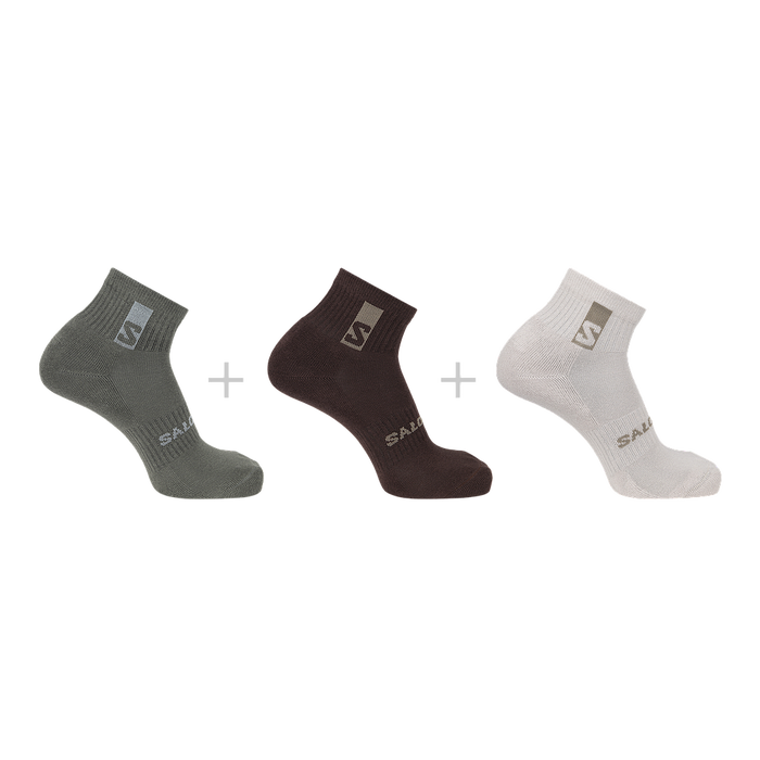 Salomon Medias Unisex Moda Socks Everyday Ankle 3-Pack Silver Cloud