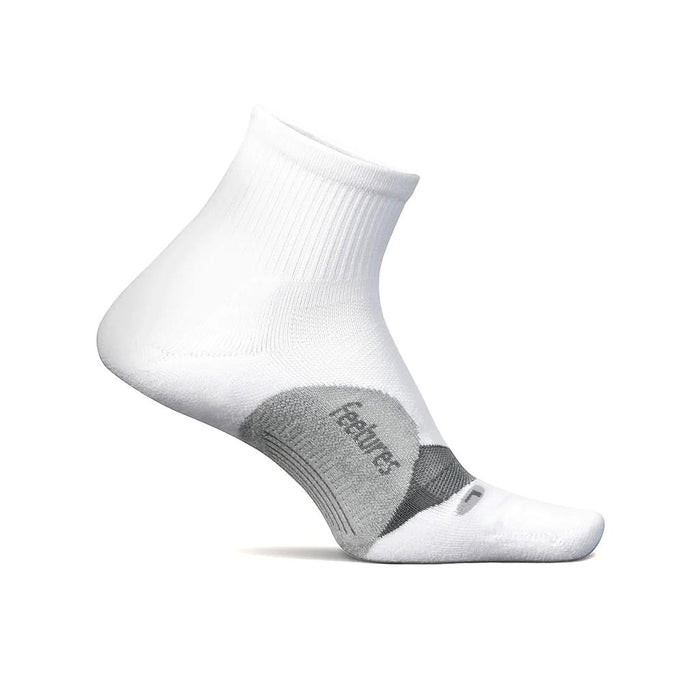 E2051582 Feetures Medias Unisex Running Elite Light Cushion Quarter White