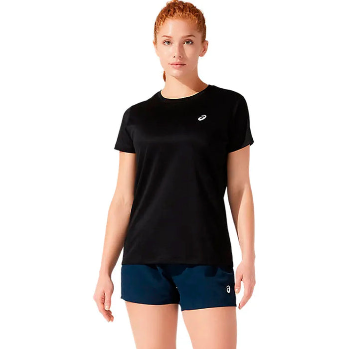 2012C267.001 ASICS PRENDAS REMERAS FEMENINO RUNNING SILVER SS TOP PERFORMANCE BLACK