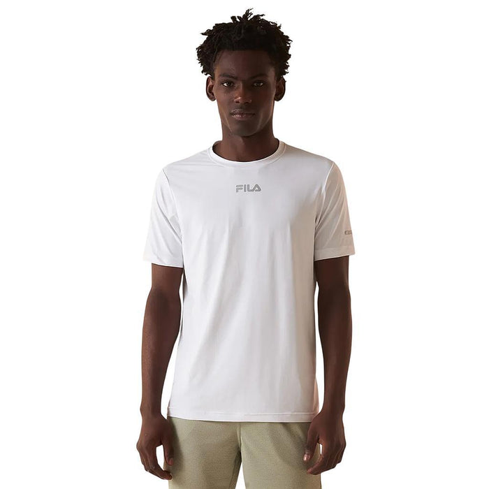 Fila Remeras Masculino Training Sun Protect Breezy Branco/Prata