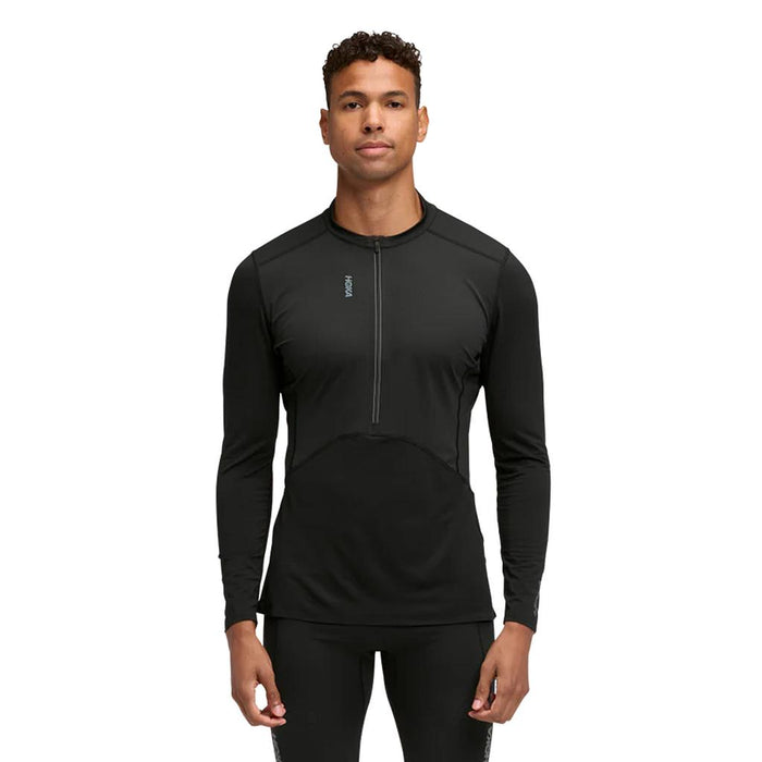 Hoka Remeras Tirmicas Masculino Running Skybreeze Long Sleeve Zip Black