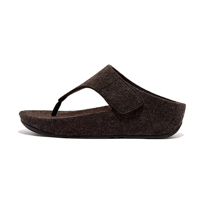 FitFlop Sandalias Femenino Shuv E01 Adjustable Felt Toe-Post Sandals All Black