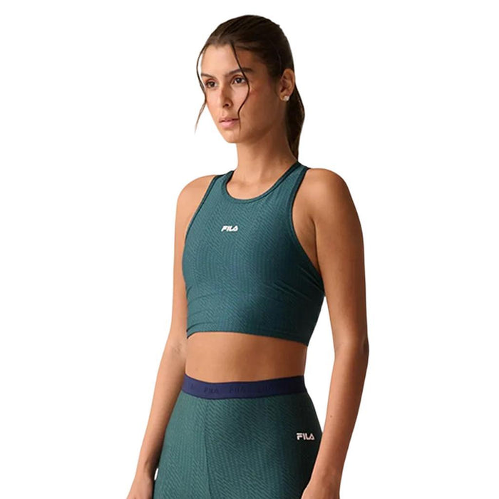 Fila Tops Femenino Training Train Long Elastic Forest Green Patterned