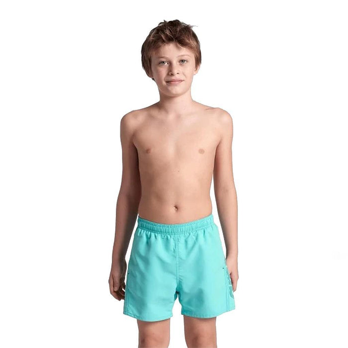 006448-870 Arena Shorts Niños Natacion Fundamentals Logo Jr Boxer R Water Navy