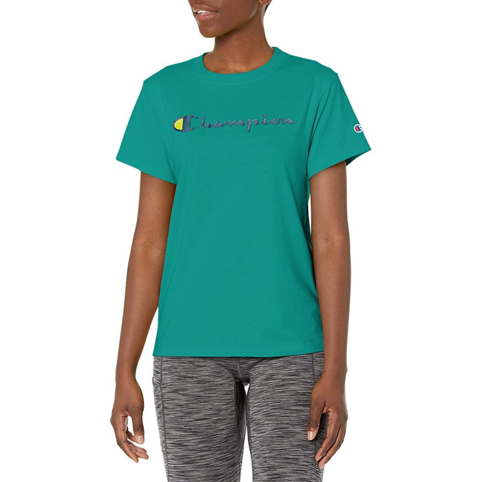 GT18HY08113-AM0G CHAMPION PRENDAS FEMENINO THE CLASSIC TEE GREEN REEF