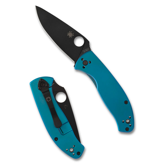 Cuchillo SPYDERCO TENACIOUS BLUE TI BLACK PLAINEDGE
