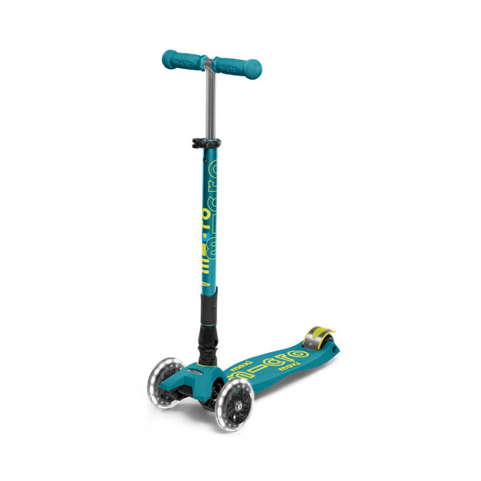 SCOOTER Maxi Micro Deluxe Foldable Petrol Green LED