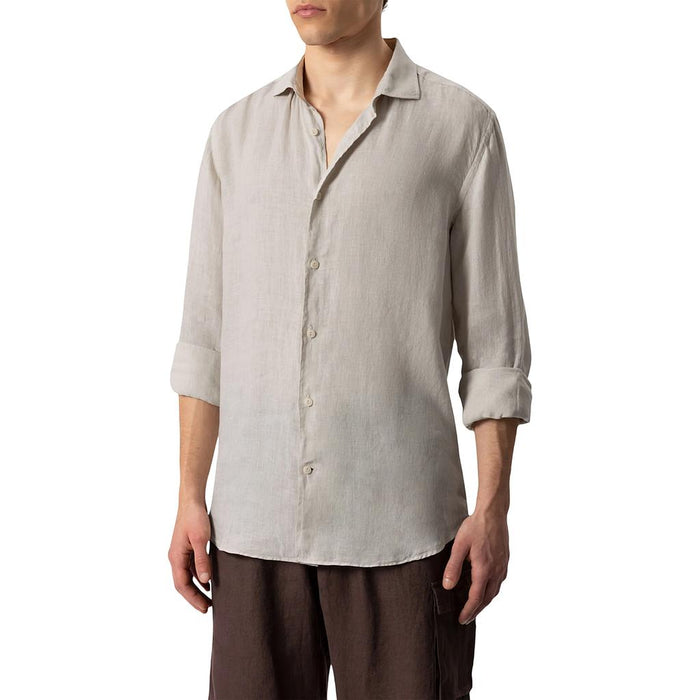 PAMP001-00331H MC2 PRENDAS CAMISAS MANGAS LARGAS MASCULINO MODA PAMPLONA LINEN 10H GRAIN