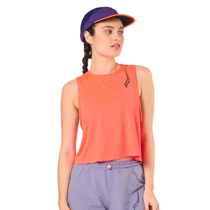 Saucony Musculosas Femenino Running Pinnacle Crop Tank Red