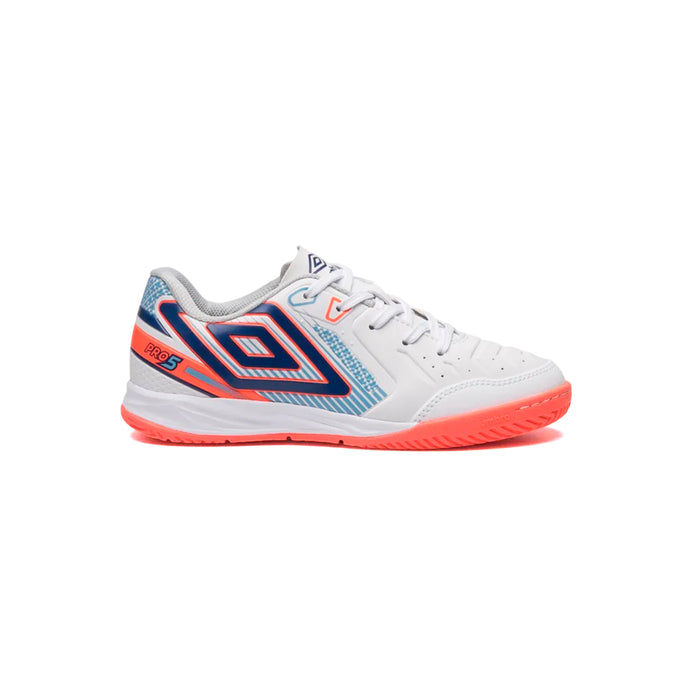 U07FB00533-207 Umbro Calzados Deportivos Niños Indoor Pro 5 Jr Branco/Coral/Mescla Magenta