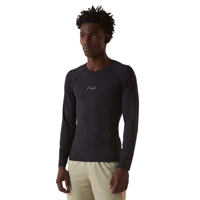Fila Remeras Mangas Largas Masculino Training Performa Eco Preto/Prata