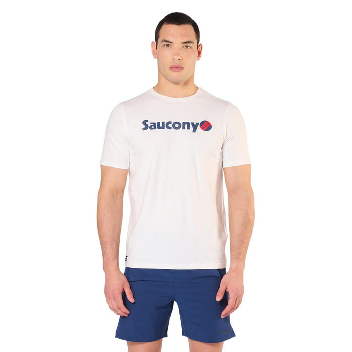 Saucony Remeras Masculino Moda Recovery Short Sleeve White