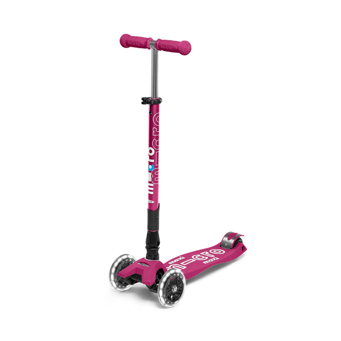 SCOOTER Maxi Micro Deluxe Foldable Berry Red LED