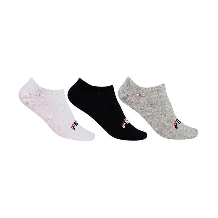 F23L00222-2257 Fila Medias Unisex Moda Tripack Cano Curto Lisa White/Black/Melange