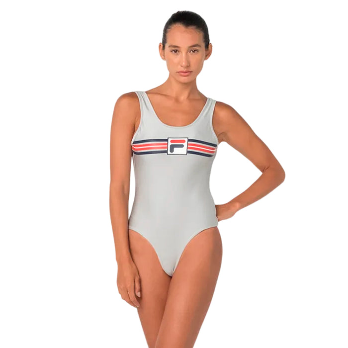 Fila Traje de baño Femenino Natacion Double Black Stamped/Silver