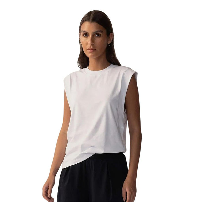 F12L01945-100 Fila Prendas Remeras Femenino Moda Comfort Arancia Letter Graphic White