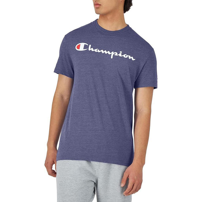 Champion Remeras Masculino Moda Graphic Powerblend Tee Plaster Blue Heather