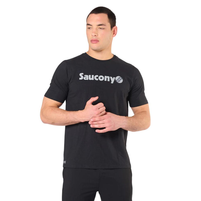 Saucony Remeras Masculino Moda Recovery Short Sleeve Black