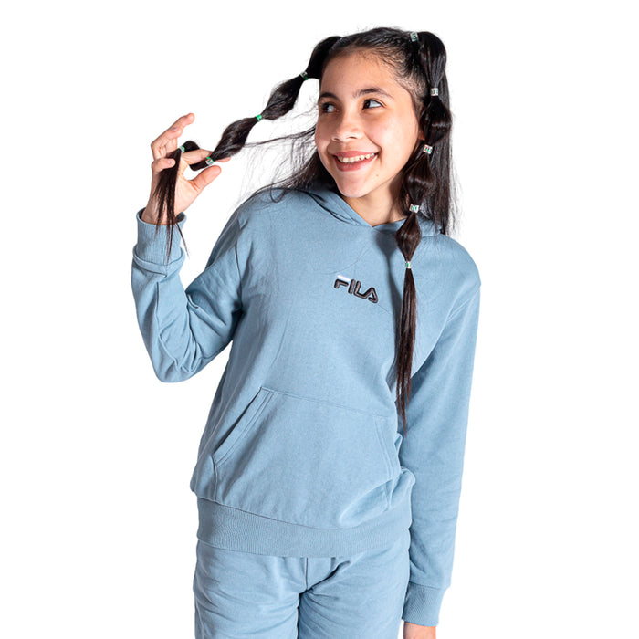 Fila Canguros Niños Dinis Logo Hoody Faded Denim