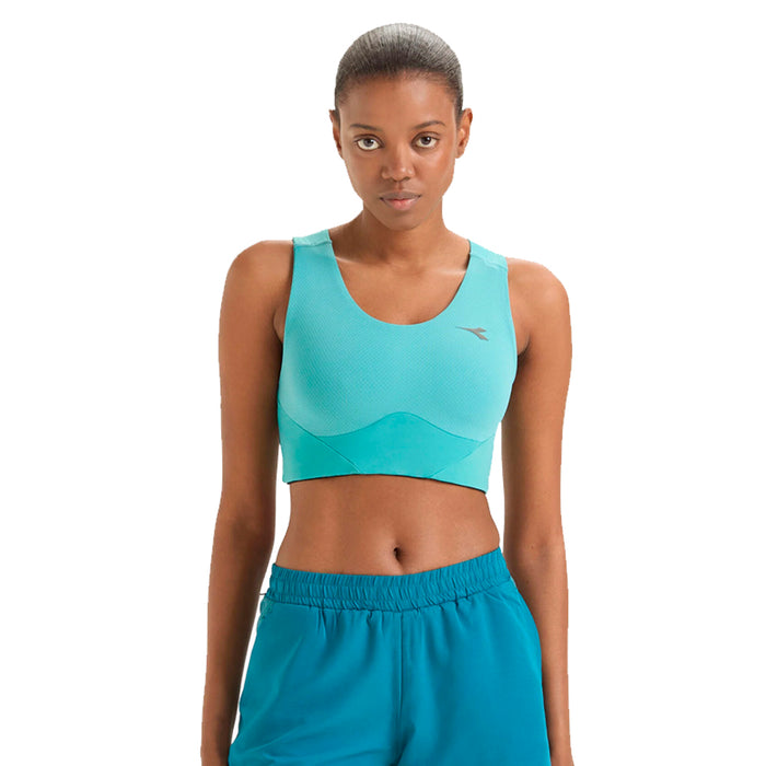 Diadora Top Femenino L. Medium Bra Run Crew Dusty Turquoise