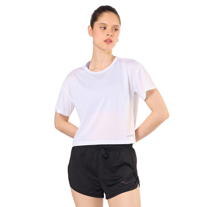 Saucony Remeras Femenino Running Elevate Short Sleeve White