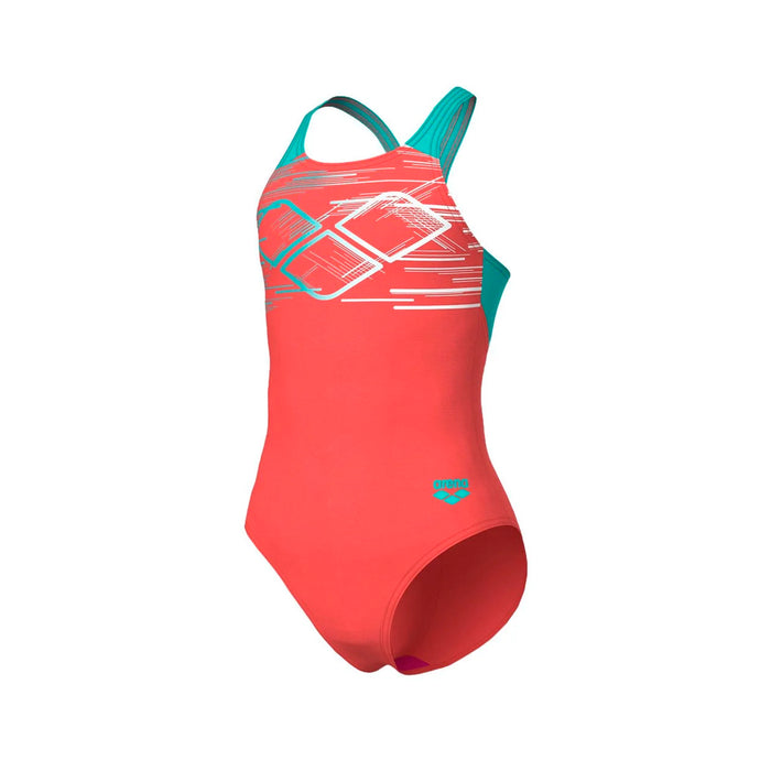008308-980 Arena Traje de Baño Niños Natacion Pastime Swimsuit V Back Calypso Coral/Water