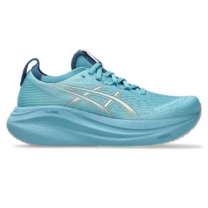 Asics Deportivos Femenino Running Gel Nimbus 27 Stillwater/Cream