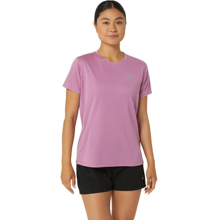 Asics Remeras Femenino Running Silver Ss Top Soft Berry