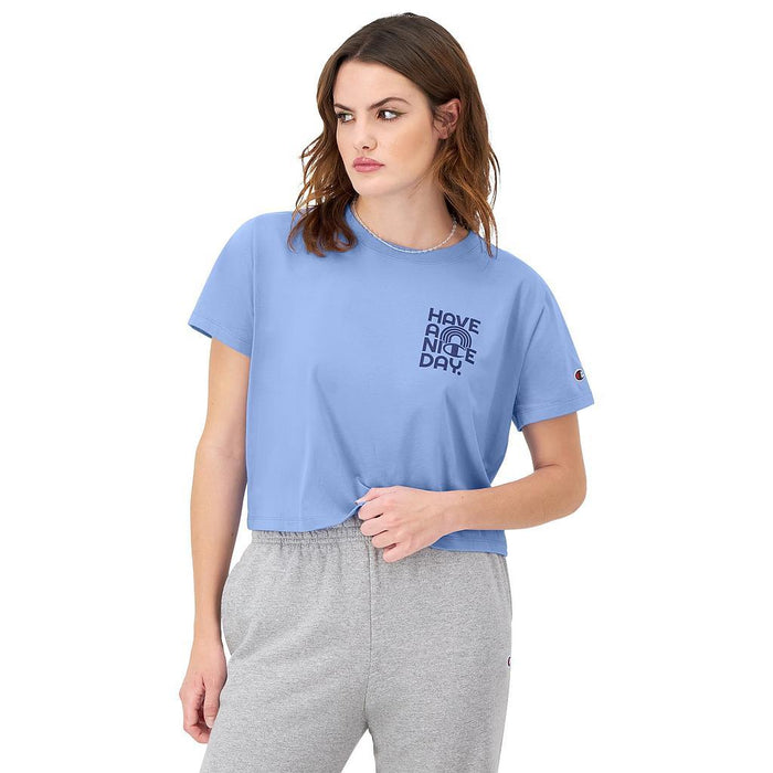 Champion Remeras Femenino Moda Tailgate Tee Plaster Blue