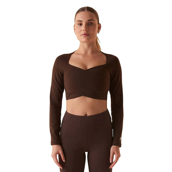 F12AT01090-3540 FILA PRENDAS REMERAS MANGAS LARGAS FEMENINO TRAINING BLOUSE TOUCH GYM DARK BROWN
