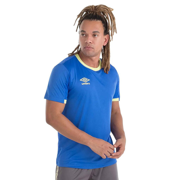 Umbro Remeras Masculino Running Drop Azul/Limao