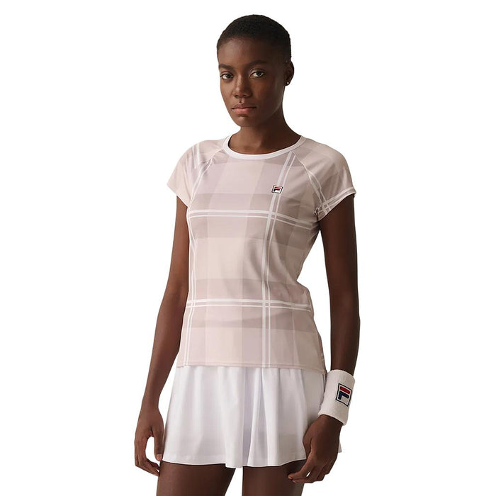 Fila Remeras Femenino Tenis F-Box Xadrez Off White/Grey